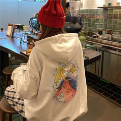 Übergroßer Kapuzenpullover mit „Wanna“-Buchstabenmuster