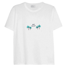 Camiseta holgada de manga corta con estampado de palmeras