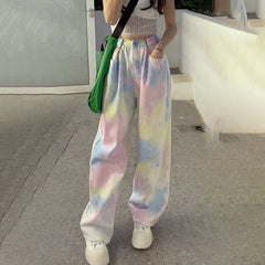 Pastel Aesthetic Tie Dye Soft Girl Wide Loose Pants