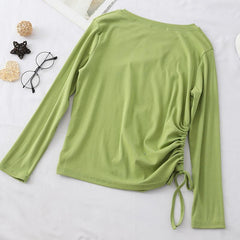 Pastellästhetisches Vintage-Shirt mit seitlichen Trägern