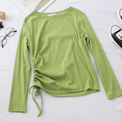 Pastellästhetisches Vintage-Shirt mit seitlichen Trägern