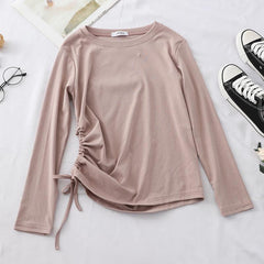 Pastellästhetisches Vintage-Shirt mit seitlichen Trägern