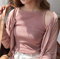 Top básico sin mangas con tirantes en rosa, negro y blanco