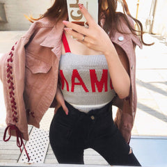 Chaqueta corta con cordones estilo vaquero rojo rosa