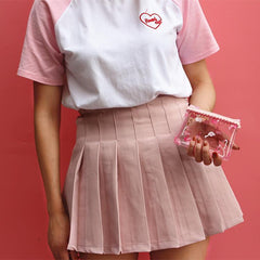 Pink Flamingo Transparent Cosmetic Stationary Purse Bag