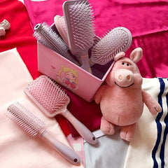 Cepillo de pelo de masaje de plástico rosa lila