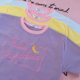 Pink Paradise Pastel Colors Moon Embroidery Kawaii T-Shirt