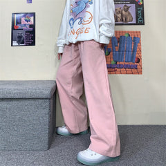 Pink Pastel Aesthetic Casual Wide Oversized Pants
