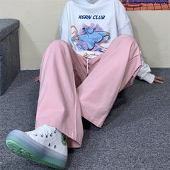Pink Pastel Aesthetic Casual Wide Oversized Pants
