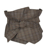 Plaid Elegant Waist Ribbon College Style Women Belt