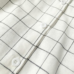 Plaid Minimalistic White Black Blue Shirt