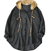 Plaid Oversized Shirt With Hoodie