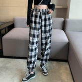 Plaid Pattern Korean Aesthetic Straight Pants