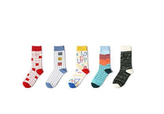 Plaid Print Formulas Of Drawings Pattern Socks