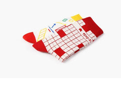 Plaid Print Formulas Of Drawings Pattern Socks