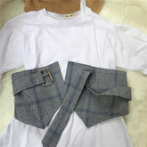 Plaid School Style Waist Thick Women Belt