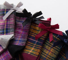 Plaid Tartan School Girl Ankle Vintage Socks