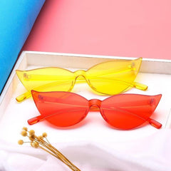 Plastic Transparent Sharp Corners Colorful Sunglasses