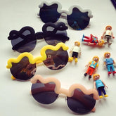 Plastic Wave Brow Frame Round Tropical Sunglasses