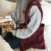 Plush Lamb Faux Fur Shopper Shoulder Bag