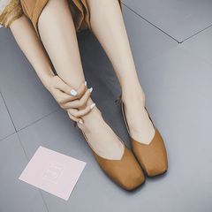 Sandalias planas cerradas de cuero minimalistas estilo punta