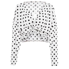 Polka Dot Off Shoulder Bat Sleeve Loose Blouse