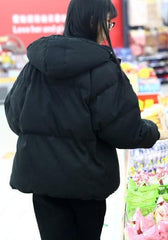 Puff Volume Hoodie Hellblau Warme Reißverschlussmanteljacke