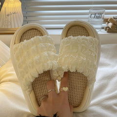 Puffy Soft Aesthetic Comfy Canvas Slippers