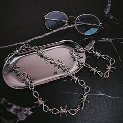 Pulsera, collar y cadena para pantalones con pinchos metálicos punk