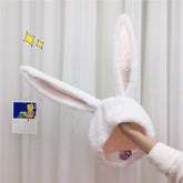Rabbit Bunny Flexible Ears White Gray Pink Cute Hat