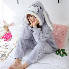 Rabbit Ears Plush Warm Soft Pants Cozy Pajama
