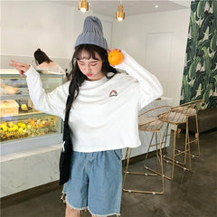 Rainbow Stripe Long Sleeve O-Neck Sweatshirt