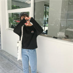 Rainbow Stripe Long Sleeve O-Neck Sweatshirt