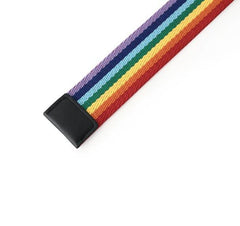 Cinturón fácil de lona con rayas arcoíris