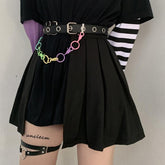 Rainbow Waist Chain Grunge Metallic Holes Belt