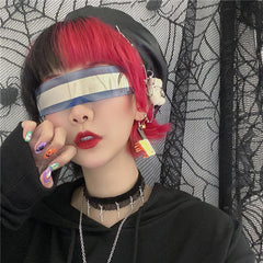 Gafas de sol con máscara reflectante futurista y estética Rave