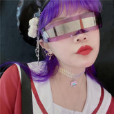 Rave Aesthetic Futuristic Reflective Mask Sunglasses
