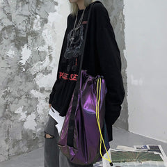 Rave Black Gasoline Purple Large Shoulder Bag