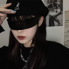 Gafas de sol rectangulares con diseño de máscara estética rave