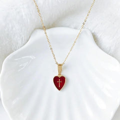 Red Hearts Crosses Metallic Sassy Earrings