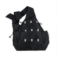 Bolso bandolera grande negro con parches reflectantes Teen Trend