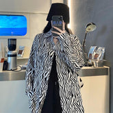 Retro Aesthetic Zebra Print Casual Loose Shirt