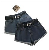 Retro Blue Summer High Waist Slim Denim Shorts