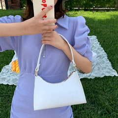 Bolso de hombro con estampado retro de piel de reptil