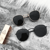 Retro Round Style Metallic Shade Sunglasses