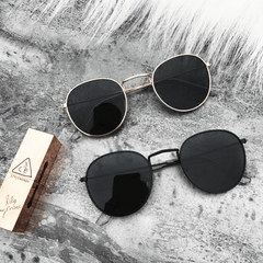 Gafas de sol retro redondas con pantalla metálica