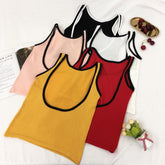 Retro Slim Knit Summer Colorful Open Back Sleeveless Top