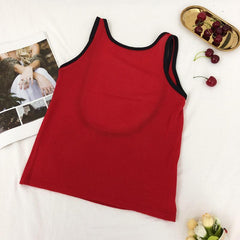 Retro Slim Knit Summer Colorful Open Back Sleeveless Top