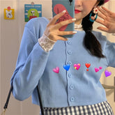 Retro Solid Colors Thin Cropped Cardigan