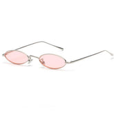 Retro Thin Round Oval Vintage Trendy Metallic Frame Sunglasses